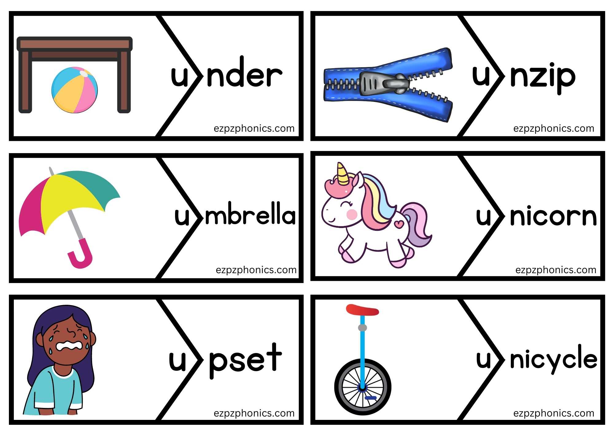 Letter U Puzzle Word Match 1